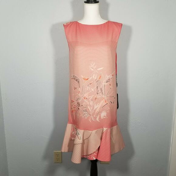 Giorgio Armani Size 4 Birds of Paradise Flounce-Hem Dress Red Multi NWT $4175 - Picture 4 of 10